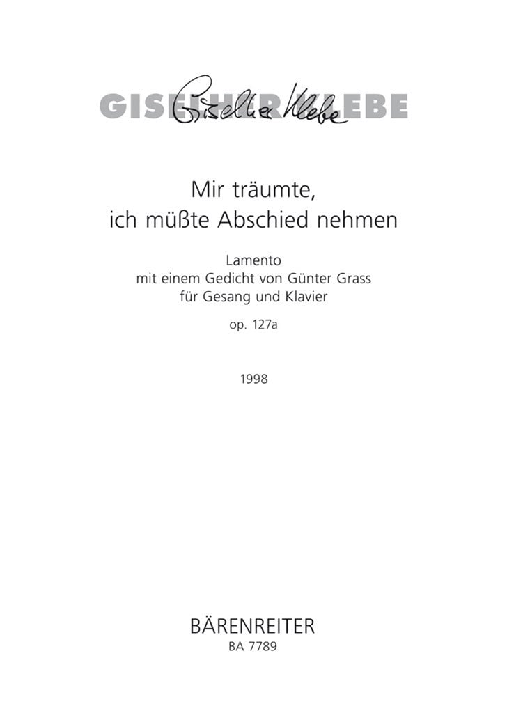 Mir traumte, ich musste Abschied nehmen